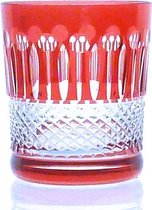 Kristallen whiskeyglazen  - Whiskyglas CHRISTINE - strawberry - set van 2 glazen - gekleurd kristal