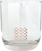 TAK Design Drinkglas Pattern Laag - Glas - Ø7,8 x 8,8 cm - Koper
