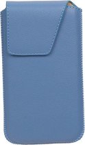 Samsung Galaxy S4 i9500 - Leder look insteekhoes/pouch Model 1 - Blauw M