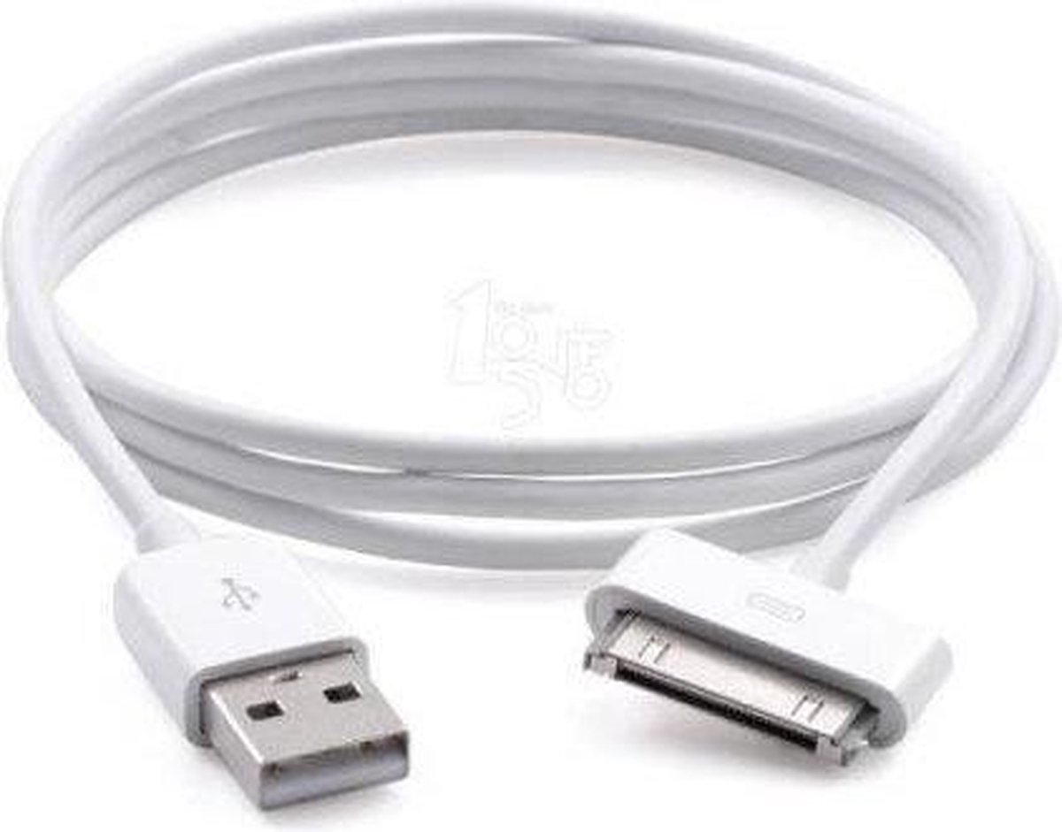 Ipad & Iphone 3 / 4 oplader / oplaad kabel / 30 pins connector 1 meter - Electrocentral®