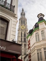 Canvas Schilderij Kathedraal Antwerpen - 60x80cm - WALLLL