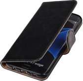 Zakelijke Book Case Telefoonhoesje Geschikt voor de Samsung Galaxy S7 Edge G935F - Portemonnee Hoesje - Pasjeshouder Wallet Case - Zwart