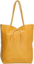 Charm Italiaanse leren Shopper | Zeer soepel leer | Oker - geel