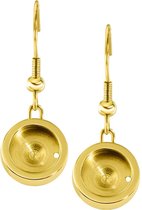 Quiges - Boucles d' Boucles d'oreilles pendantes Mini Coin en Acier Inoxydable doré - ECO017
