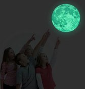 Maan muursticker Glow in the dark Moon 30x30