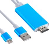 8 pin Lightning naar HDMI kabel - TV Adapter - voor Ipad / ipod en IPhone 5 tot X - Blauw - 1.8 M