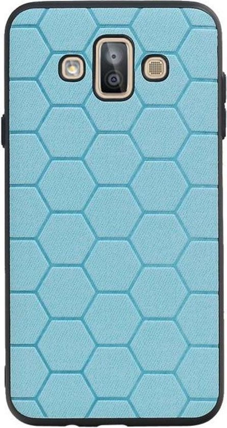Blauw Hexagon Hard Case - Achterkant Hoesje voor Samsung Galaxy J7 Duo  J720F | bol.com