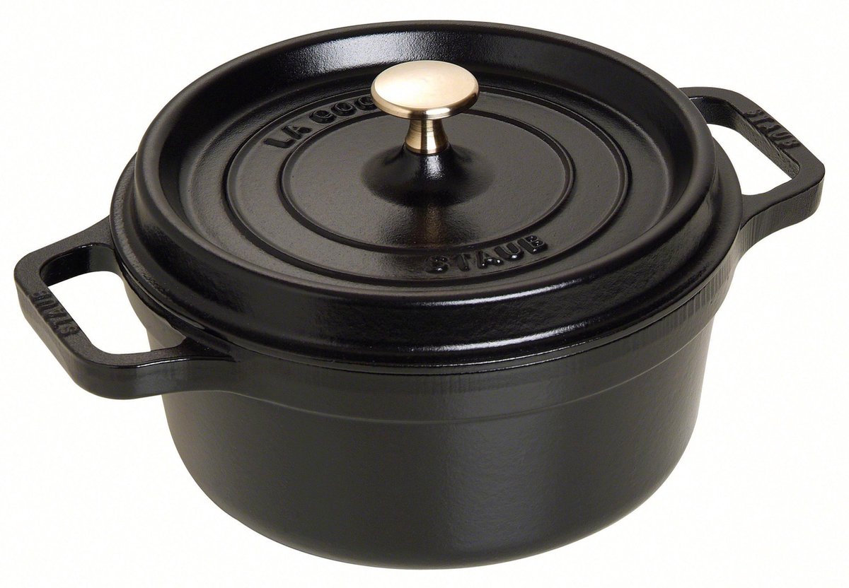 Staub cocotte - rond - 22 cm - zwart