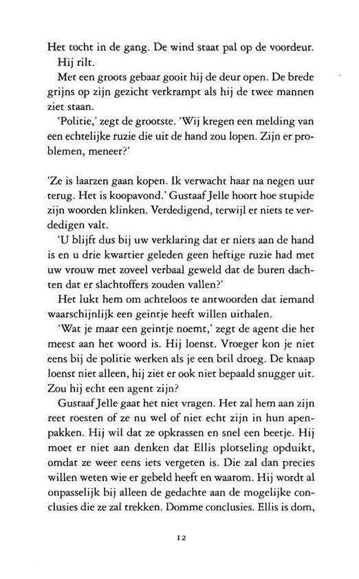 Pagina 12 van 'Uitglijder' door Loes den Hollander.