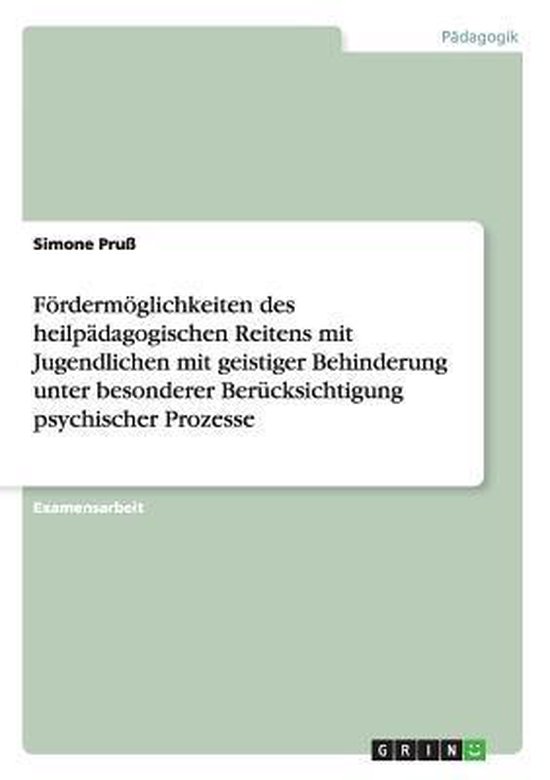 Foerdermoeglichkeiten des heilpadagogischen Reitens mit Juge ... - cover