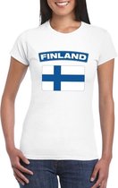 T-shirt met Finse vlag wit dames 2XL