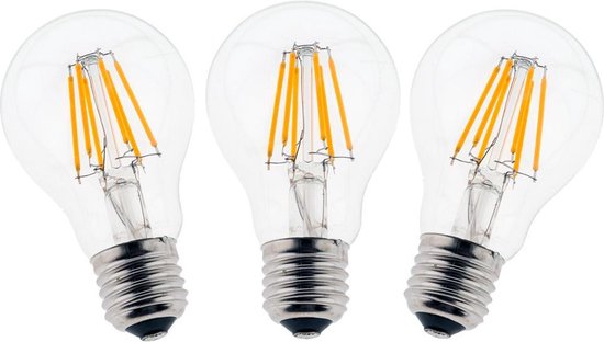 Foto Rechtzetten Steil Ledl E27 Filament led lamp 5W=40W Flame Dimbaar 3 stuks | bol.com