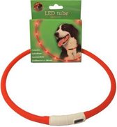 Lichtgevende halsband rood 20-70 cm oplaadbaar