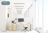 Feel Furniture - Luxe design bureaustoel van 100% rundleer -  Lage rugleuning - Creme