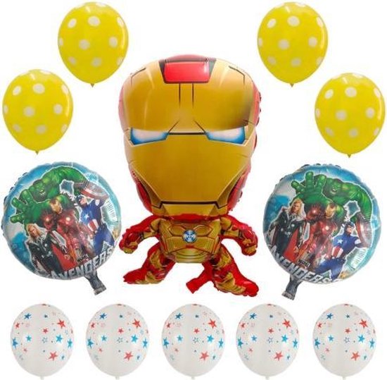 Avengers ballonnen set 12 stuks| Iron man ballon groot| Marvel Ballon |Kinderfeestje | End game