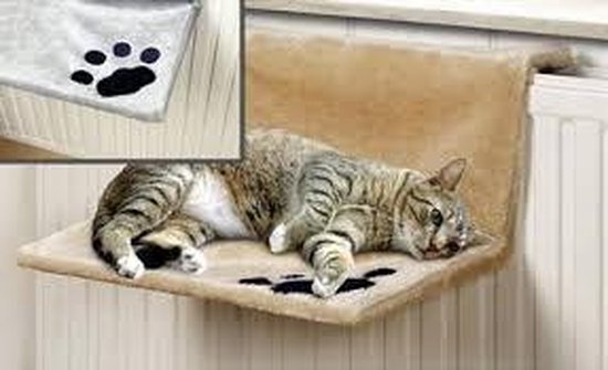 pin doorboren Overtekenen Katten radiatorhangmat - 51 x 42 x 23 cm - Crème | bol.com
