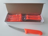 CCblades 6 stuks Oranje Uitbeen,keukenmessen gebogen 16,5 cm flexibel in kartonnen doos verpakt