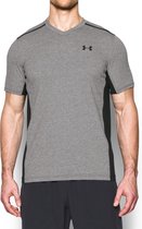 Under Armour - Threadborne Center Court V - Polyester Shirt - M - Zwart/Grijs