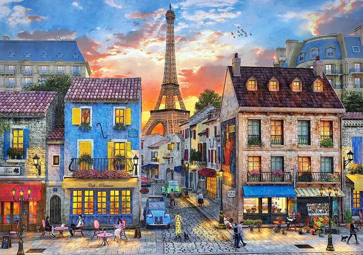 Castorland Streets of Paris – Puzzel – 500 stukjes – Satijnen afwerking – Perfecte pasvorm – Europese kwaliteit — afbeelding 2