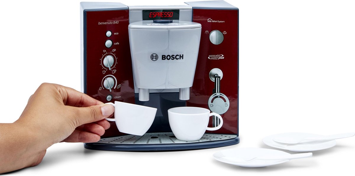Klein Toys Bosch speelgoedkoffiezetapparaat - koffiemachine - incl. 2 kopjes - incl. geluid - rood - Klein