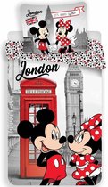 Disney Minnie Mouse Londen - Dekbedovertrek - Eenpersoons - 140 x 200 cm - Multi