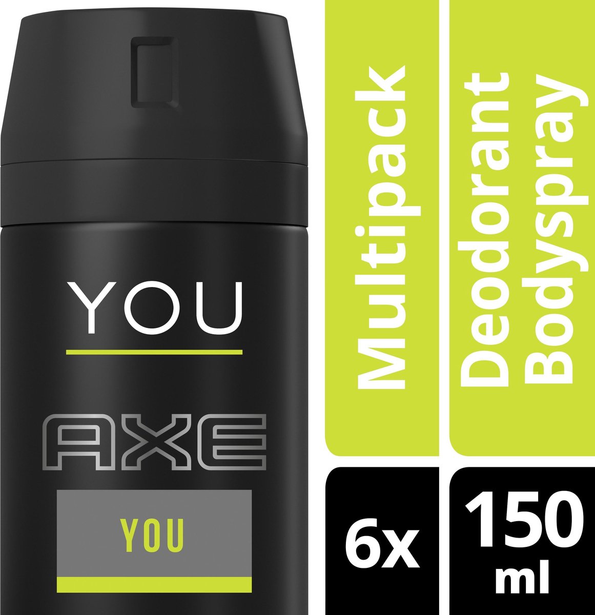 bol.com | Axe You Bodyspray Deodorant - 6 x 150 ml - Voordeelverpakking