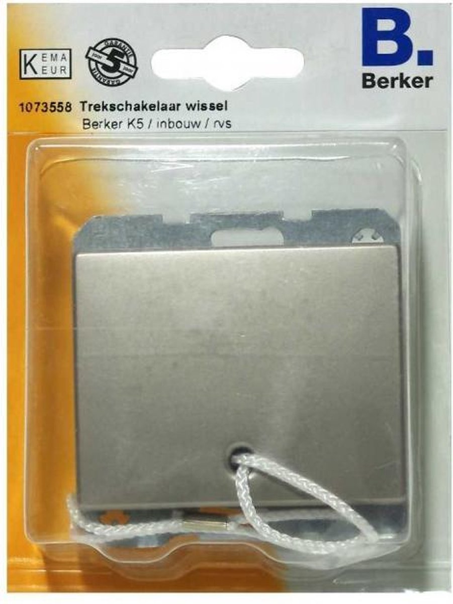 BERKER trekschakelaar - Serie K5 RVS - Wissel - Inbouw