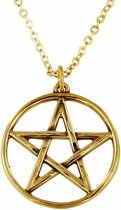 Pendentif cercle pentagramme en bronze |pendentif pentagramme