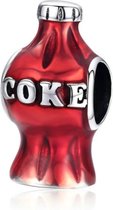 Zilveren bedel Cola flesje