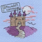 Mini Borduurpakketje ( 6 x 6 cm )  Spook Kasteel - Mouseloft