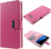 MERCURY GOOSPERY Rich Diary Leren Cover Samsung Galaxy S7 Edge - Roze