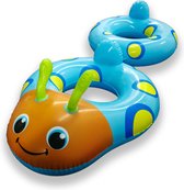 Playing Kids Koppelbare Blauwe Kevertjes Zwembanden voor 2 Kinderen – 160x65x65cm | Opblaasbare Zwemringen voor in het Water, Strand of Zwembad | Veilig Zwemmen | Zwemveiligheid |