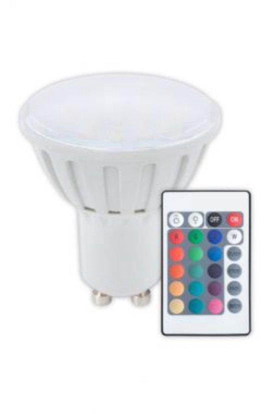 RGB Ledlamp GU10 4W | RGB LED Spot | incl. afstandsbediening | Multikleur |  16 Kleuren... | bol.com