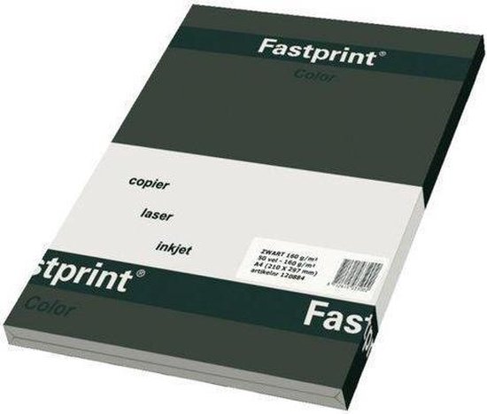 Belichamen Napier veiligheid Kopieerpapier Fastprint A4 160gr zwart 50vel | bol.com