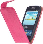 BestCases Fuchsia Kreukelleer Flipcase HTC One M7