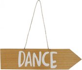 Houten bord - met tekst dance - dance - feest - evenement - decoratie - houtenbord met tekst - tekst houten bord