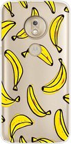 Shop4 - Motorola Moto G7 Power Hoesje - Zachte Back Case Bananen Transparant