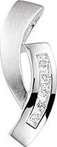 The Jewelry Collection Hanger Zirkonia Poli/mat - Zilver