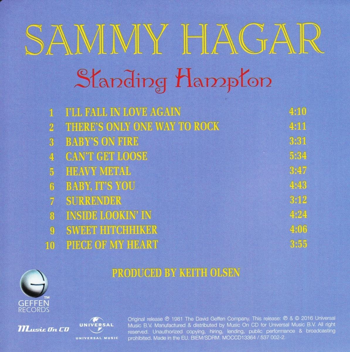 Hagar Sammy Standing Hampton, Sammy Hagar CD (album) Muziek