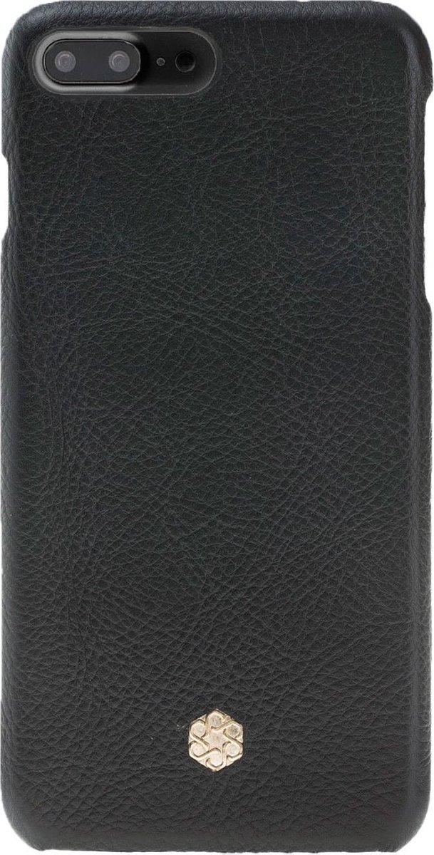 Bomonti™ - Apple iPhone 7 Plus - Utilize Shield telefoon hoesje - Zwart Amsterdam - Handmade lederen hard case - Geschikt voor draadloos laden en betalen