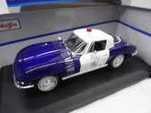 Maisto CHEVROLET CORVETTE POLICE 1965 blauw/wit schaalmodel 1:18