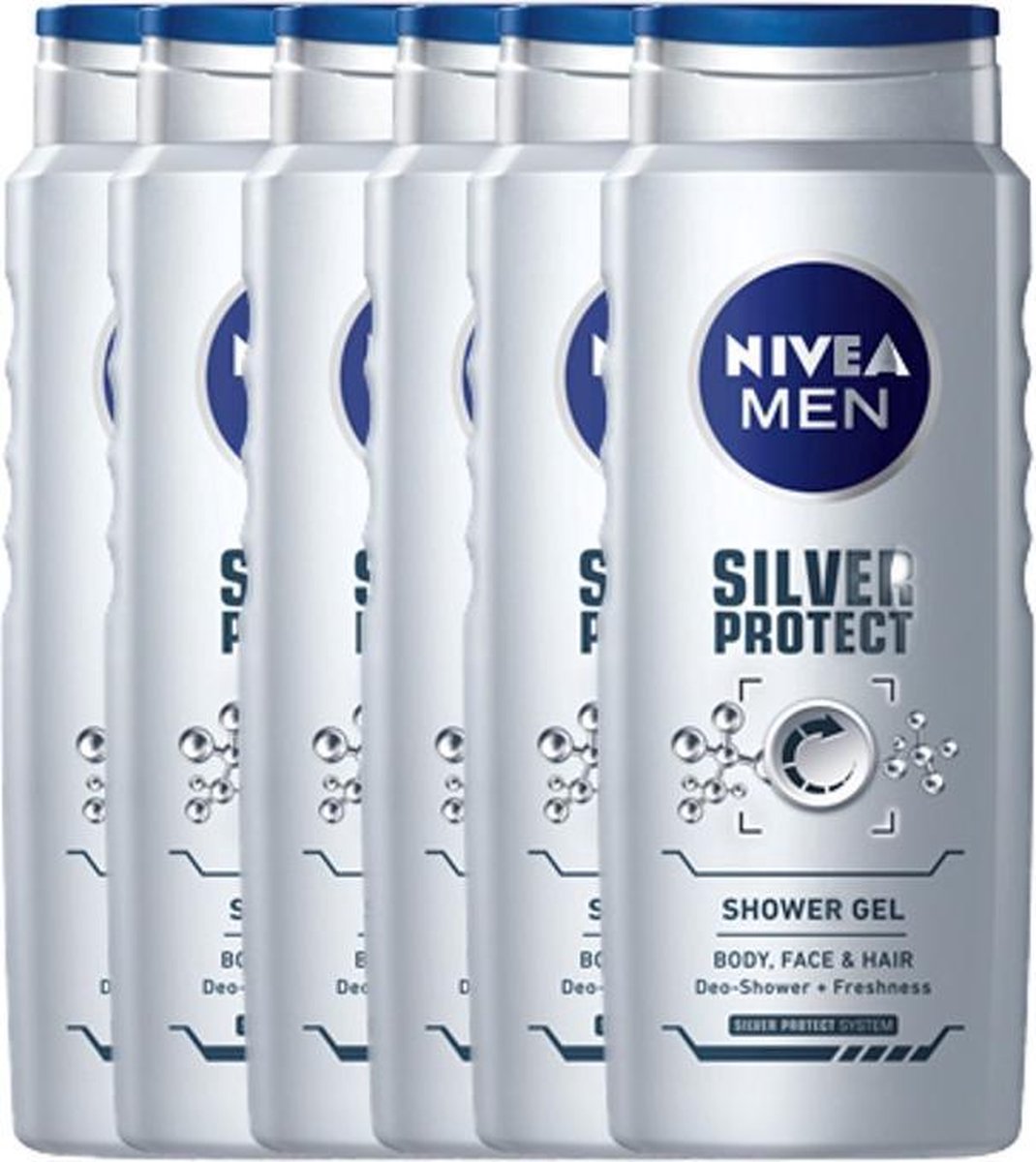 Nivea Men Silver Protect - 6 x 500 ml - Douchegel - Voordeelverpakking |  bol.com