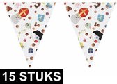 15x Sinterklaas thema snoep print vlaggenlijnen / slingers 10 meter