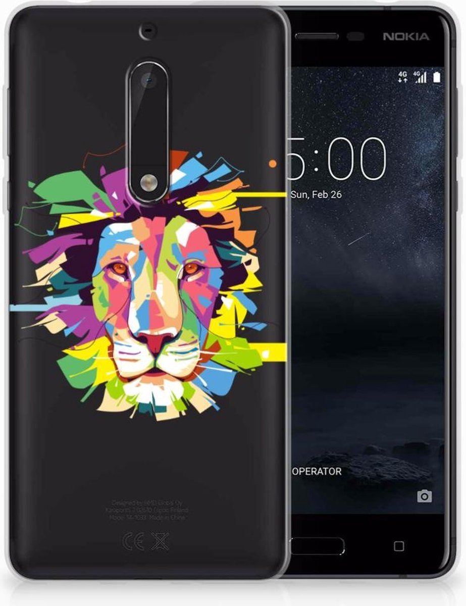 Nokia 5 Telefoonhoesje met Naam Lion Color