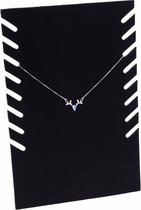 Fliex Sieraden display Ketting standaard Zwart - Velours - Voor 8