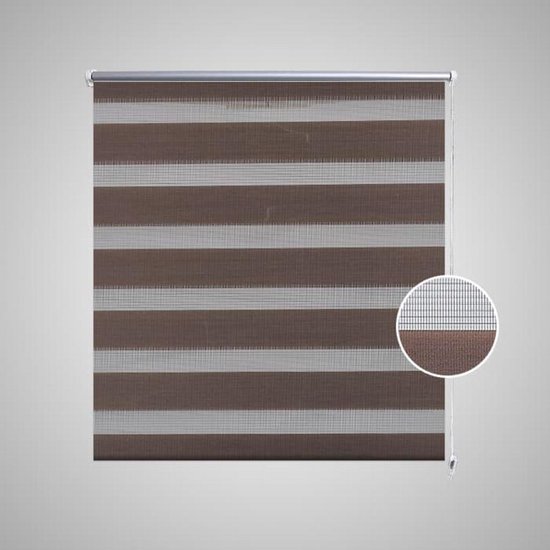 Gordijn duo rolgordijn bruin jaloezie stof polyester beige 100x175cm |  bol.com