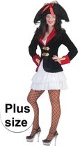 Grote maat piraten jurkje en colbert voor dames - carnavalskleding verkleedkostuum/pak 48-50 (4XL/5XL)