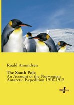 Boekcover met vier keizerspinguïns op besneeuwde ondergrond, met tekst 'Roald Amundsen The South Pole An Account of the Norwegian Antarctic Expedition 1910-1912'.