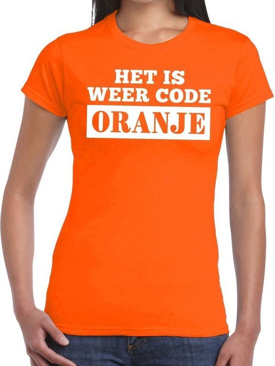 Oranje Code Oranje shirt dames - Oranje Koningsdag of oranje fan /  supporter kleding. XS | bol.com