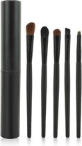 5-delige Make-up Kwasten/Brush Set + Koker - Zwart | Fashion Favorite